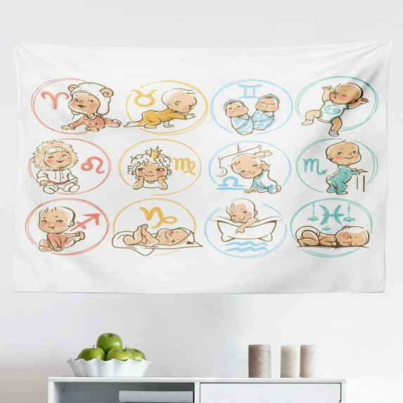 Reptile Tapestry, Exotic Lizards Chameleons Leaping Illustration Nature Reptiles, Fabric Wall Hanging Decor for Bedroom Living Room Dorm, 2 Sizes, Green Mint, by Ambesonne