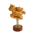 thumbnail image 3 of Estatua de animal para decoración de salpicadero de coche, cabezón, accesorios de madera, caballo mecedor Estilo B, 3 of 7