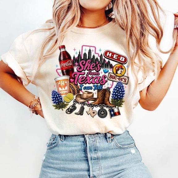 She's From Texas Shirt, Retro Texas T-Shirt, Vintage Lone Star State Graphic Tee, Southern State Pride Gift, Texas Lover Apparel