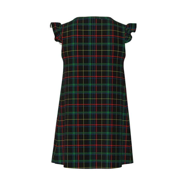Easygdp Buffalo Plaid Dark Green Girls Pajamas Dress Princess Nightgown for Girls Adorable Ruffle Sleeves No Zippers or Buttons Small Walmart