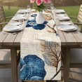 thumbnail image 6 of Table Runners 70 Inches Long Dress Scarves, Blue Flowers Farmhouse Coffee/Dining/Kitchen Table Decor, Holiday Table Runner, Spring Floral Brown Leaves Botanical Retro Beige 13x70 Inch, 6 of 9