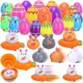 thumbnail image 1 of Huevos de Pascua Kiddelo precargados con conejo retráctil para coche, 12 unidades, 1 of 7