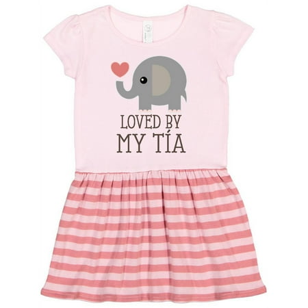 

Inktastic Tia Loves Me Baby Elephant Gift Toddler Girl Dress