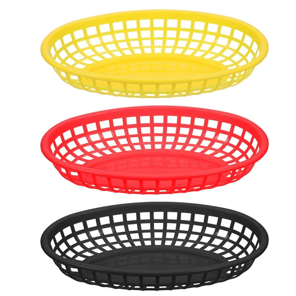 KAKOWELY 3 cestas de plástico para almacenamiento, prácticas cestas que ahorran espacio.