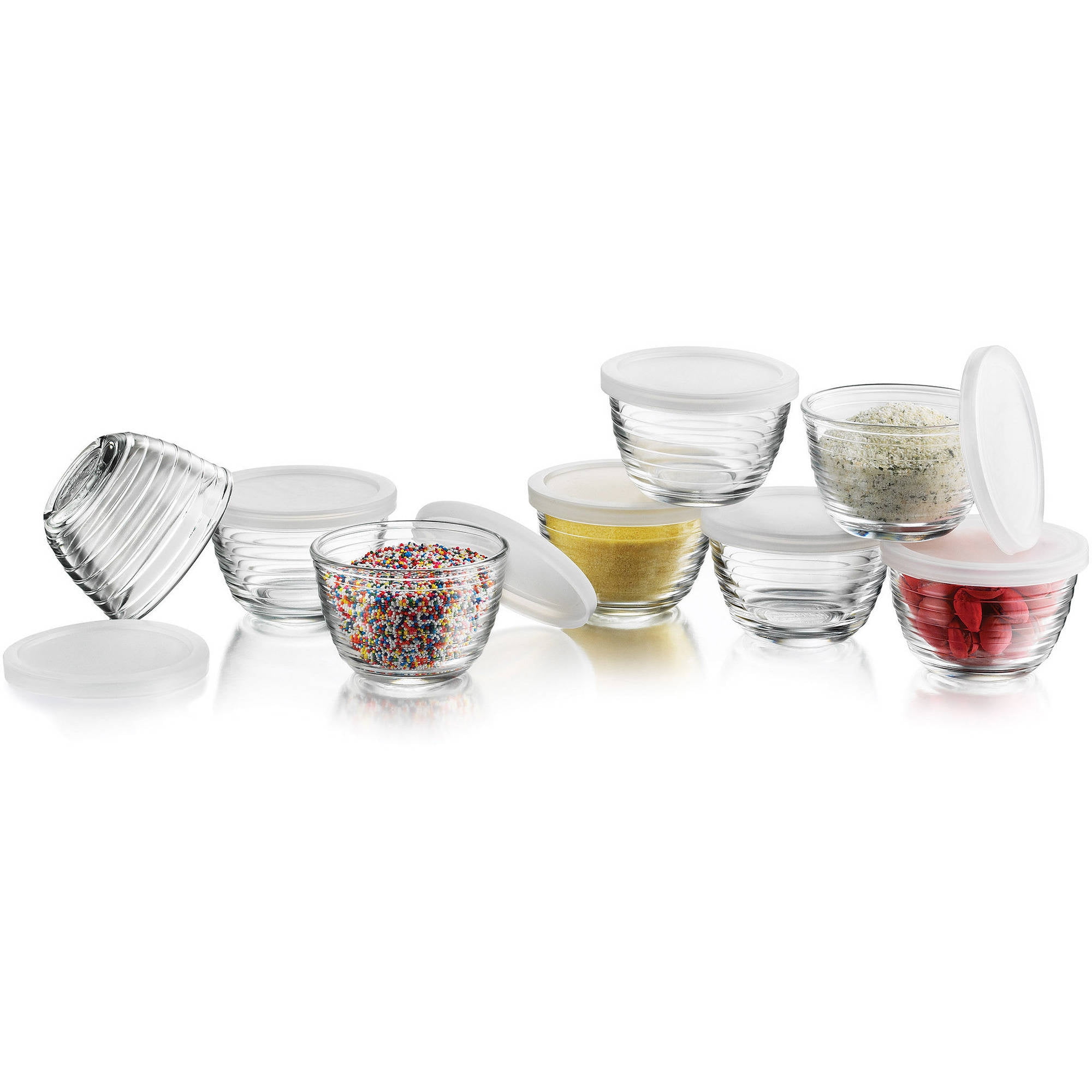 16-Piece Set Libbey 6.25-Ounce Small Bowls with Plastic Lids 