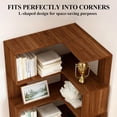 thumbnail image 2 of Corner Bookshelf with Storage, 6 Tier L-Shaped Tall Bookcase for Home Office Living Room Bedroom, Walnut Oak  Space Saving Design, 2 of 6