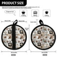 thumbnail image 7 of ZIATUBLES 2 Pieces Pot Holders Oven Mitts 2-in-1 Heat Resistant Kitchen Utensils Set Machine Washable Potholders Stylish Lightweight Hot Pads for Cooking and Baking, 8 Inch Round, Love Coffee, 7 of 7