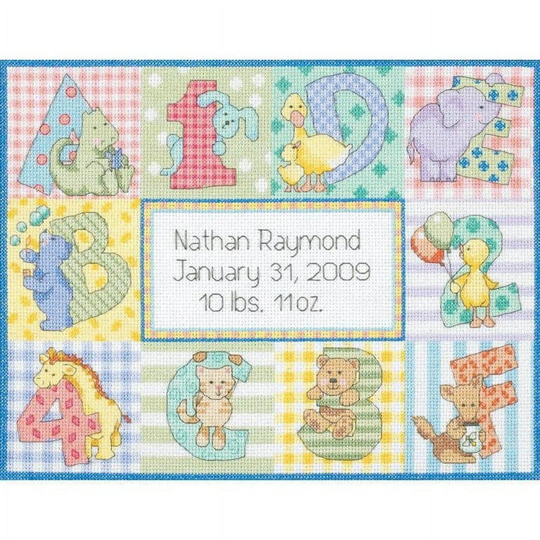 Dimensions Birth Record for Baby Counted Cross Stitch Kit, 10 x 14