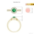thumbnail image 5 of ANGARA Natural Vintage Inspired Emerald Milgrain Ring with Diamond Halo in 14K Yellow Gold for Women (Size-5mm) | May Birthstone, Birthday, Anniversary, Jewelry Gift for Women | Natural Emerald Ring, 5 of 10
