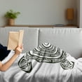 thumbnail image 3 of Turtle Soft Flannel Fleece Throw Blanket, Maori Tattoo Style of Sea Animal Tribal Spiral Form Tropical, Cozy Plush for Indoor and Outdoor Use, 50" x 70", Black and White, by Ambesonne, 3 of 5