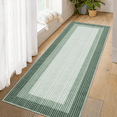 thumbnail image 1 of Garvee 2'x6' Washable Runner Rug Modern Bordered Rug Non-Slip Bedroom Runners Rug for Dorm Laundry Room, Green, 1 of 3