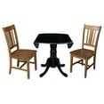thumbnail image 5 of International Concepts Solid Wood 3-Piece Dining Set with 42 in. Dual Drop Leaf Table and 2 Splat Back Dining Chairs in Black/Pecan, 5 of 8