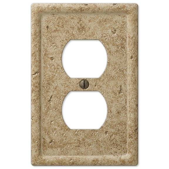 Amertac 8351TDNC 1 Toggle/1 Duplex Texture Stone Noce Wallplate