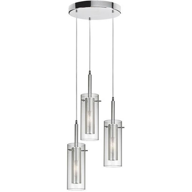 Radionic Hi Tech PEN-33963R-CM-PC-RHT Orly 3 Pendentif Rond Clair avec Finition Chrome Poli