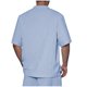 thumbnail image 5 of Camisetas Elvqul de Hombre Economicas Algodón Azul Celeste de Color Sólido Manga Corta Lino Cuello Redondo Botones, 5 of 8