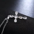 thumbnail image 5 of HOOUN Elegant Cross Jewelry Wedding Party 925 Silver Necklaces Pendants Cubic Zirconia-#1, 5 of 5
