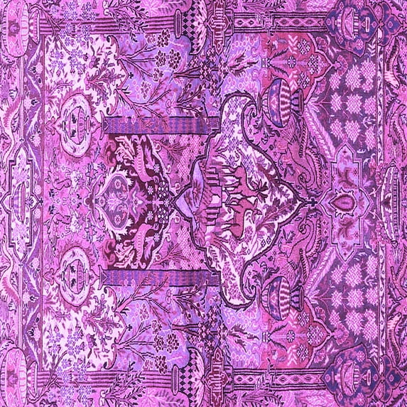 Ahgly Company Indoor Square Persian Purple Traditional Area Rugs, 7' Square