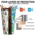thumbnail image 3 of 16oz Tumblers Beige Christmas Tree Pattern Stainless Steel Vacuum Insulated Double Wall Travel Tumbler Cups Mug with Lid and Straw,Cleaning Brush for Coffee,Tea, 3 of 4