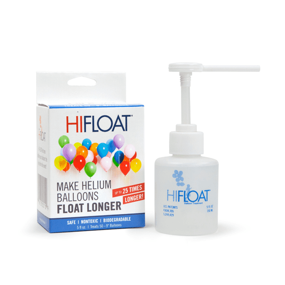 HI-FLOAT Balloon Treatment 5 oz – Extends Float Time for Helium Latex Balloons