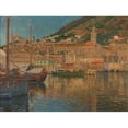 thumbnail image 2 of Anton Nowak 14x11 Black Ornate Wood Framed Double Matted Museum Art Print Titled: Harbor Area Near Ragusa (1912), 2 of 5