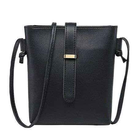 Faraee Crossbody Bucket Shoulder Bags for Women Vegan Leather Purse Chic Trendy Ladies Handbags Black