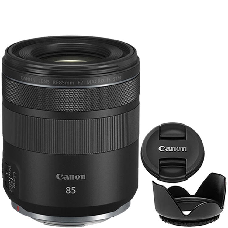 Canon RF 85mm f/2 Macro IS STM Lens + Hood