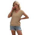 thumbnail image 3 of Ronuti Blouses for Women V Neck Summer Tops Short Sleeve Womens Blouses Spring Business Casual Shirts Sweaters, 3 of 9