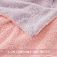 thumbnail image 5 of Exclusivo Mezcla Reversible Sherpa Fleece Throw Blanket for Couch, Soft Plush Blanket for Bed Sofa, Warm Fluffy Blankets for All Season, 50"x60", Light Pink/ Light Purple, 5 of 7