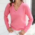 thumbnail image 2 of Lovskoo Sweaters for Women Trendy Comfortable Casual Pullover Long Sleeve Blouse Sweater Pink, 2 of 5