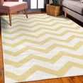 thumbnail image 3 of Striped Decorative Rug, Modern Summer Season Pattern Zigzag Tile Design Wavy Curved Horizontal Motif, Quality Carpet for Bedroom Dorm and Living Room, 6 Sizes, Ecru White, by Ambesonne, 3 of 4