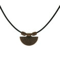 thumbnail image 1 of Boho Vintage Style Copper Slide Pendant with Black Leather Cord Necklace - 18 inch, 1 of 4