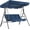 Blue, variant on SOLLED Outdoor Porch Swing Chair with Adjustable Canopy, 3-Seat Patio Glider Bench with Thick Cushions & Steel Frame for Backyard Lawn Garden,Red