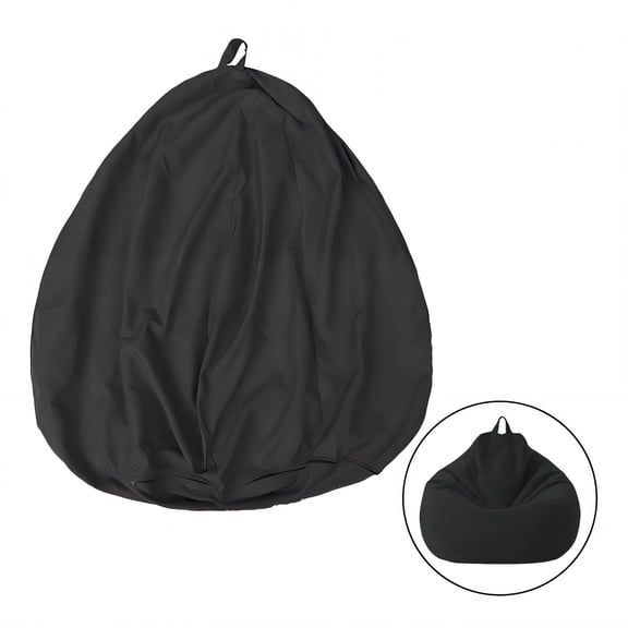 XIBUFE 2026 New Bean Bag Cover for Toys Blankets Clothes Clean-Friendly Form Bean Bag for Stuffed Animals Storage Layered Seams Bean Bag Chair Cover Black1