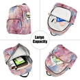 thumbnail image 5 of Casual Pink Flowers with Water Droplets Backpack for School,College and Travel, Water Resistant Bookbag,, 5 of 7