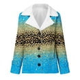 thumbnail image 4 of Usmixi 2025 Plush Jacket for Women Womens Plush Coat Vintage Leopard Print Button Loose Lapel Overcoat Warm Thickened Soft Fleece Padded Outerwear with Pocket Winter Plush Jacket, 4 of 5