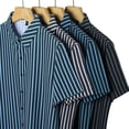 thumbnail image 6 of IWRICH Strip Shirts for Men Short Sleeve Button down Shirt Casual Formal Business Regular Fit Shirts with Pocket Black XXXL, 6 of 6