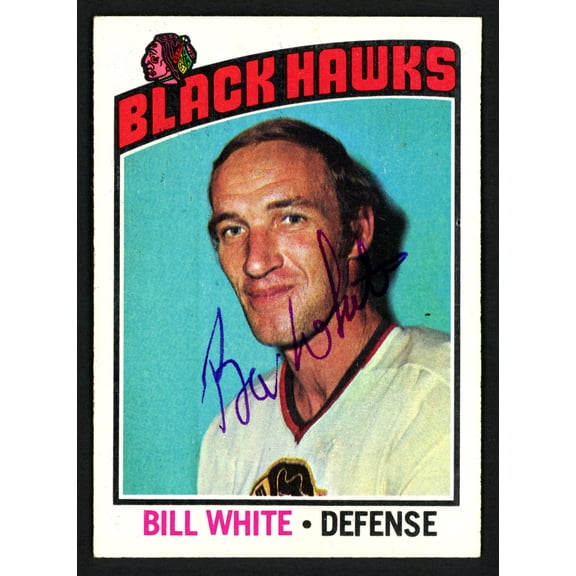 Bill White Autographed 1976-77 Topps Card #235 Chicago Blackhawks SKU #150196