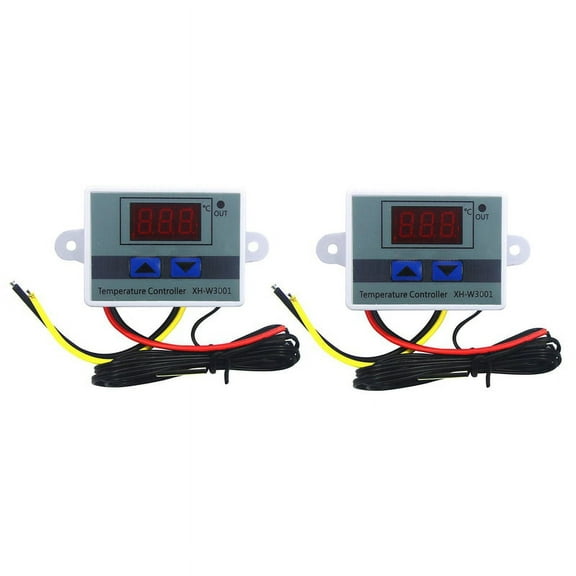 2Pcs 110-220V Ac Digital Led Temperature Controller Xh-W3001 for Incubator Cooling Heating Switch Thermostat Sensor