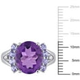 thumbnail image 2 of Miabella Women's 4-3/5 Carat T.G.W. Oval-Cut Amethyst and Tanzanite Sterling Silver Split Shank Ring, 2 of 7