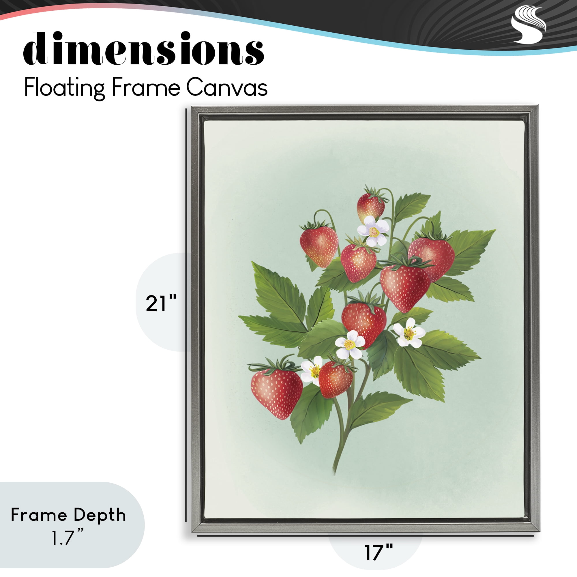 Stupell Industries Vintage Strawberry Bundle Gray Framed Floater Canvas Wall Art, design by Diane Neukirch