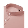 thumbnail image 5 of sogami Men's Wrinkle Free Dress Shirt Band Collar Long Sleeve Button Down Formal Shirt, 5 of 7