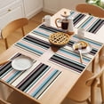 thumbnail image 5 of Black Pink Blue Striped Placemats Set of 6 Modern Stripes Art Farmhouse Place Mats Indoor Wipeable Table Mats Washable Cloth Dining Table Placemats for Kitchen Holiday Party Home Decor 13x19 Inch, 5 of 9