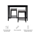 thumbnail image 4 of Linon Claridge 3 Pce Counter Dining Set Gray Faux Leather Seats in Black Wood, 4 of 11