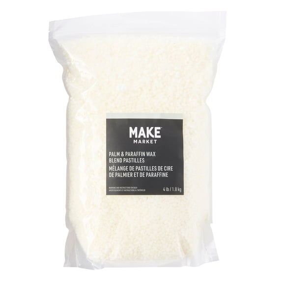 Make Market Candle Wax Pastilles, Palm & Paraffin Blend, White (Uncolored), 4 lb. Bag