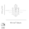 thumbnail image 3 of FSLiving Lampe Suspendue Portable Suspendue avec Cordon Dimmable 15 Pieds Finition Argentée Forme Nébuleuse Rétro Fait Main Lampe Acrylique Orange, Personnalisable - 1 Lumière, 3 of 9