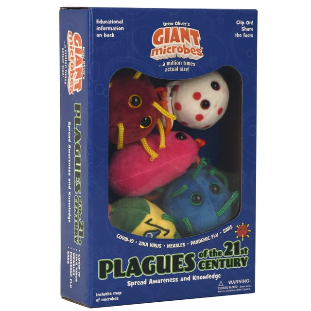 GIANTmicrobes Caja de Regalo Plagas Del Siglo XXI: Aprenda sobre Plagas y Pandemias con Este Juego de 5 Piezas de Microbios de Peluche.