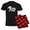 With Red Plaid Pant, variant on - Zombies Just Want Hugs Men's Dark Pajamas - Men's Dark Loose Fit Cotton Pajama Set