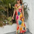 thumbnail image 6 of Pastel Rainbow Lollipop Sleeveless Dress Dresses Women Summer Evening Dresses Ladies Bohemia Long Dresses, 6 of 9