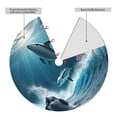 thumbnail image 2 of Yiaed Ice Blue Ocean Cute Dolphin A Print Christmas Tree Skirt , Tree SkirtsTree Mat for Christmas Winter Holiday Indoor Decorations-48", 2 of 7