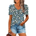 thumbnail image 1 of Puntoco Liquidación de blusas cortas para mujer, blusa holgada informal de manga corta a la moda para mujer, 1 of 5
